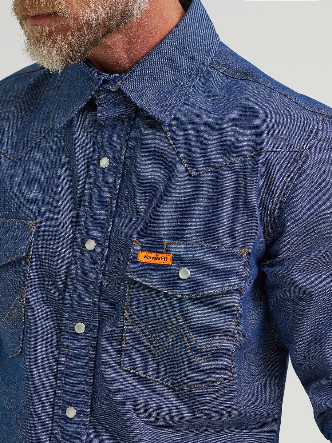 Product image for FR Flame Resistant Long Sleeve Denim Work Shirt