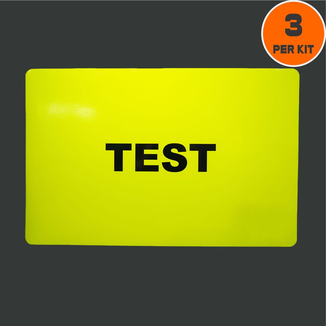 Heavy duty magnetic placard.  This provides a clear human performance verification that relay technicians are safe to work on this equipment.  