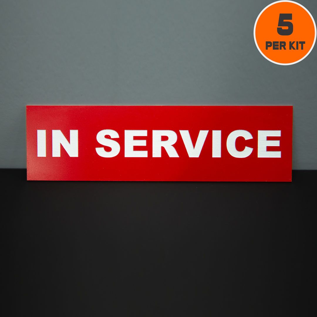 Heavy duty magnetic placard.  This provides a clear human performance verification that relay technicians not to work in this area because the equipment is in-service