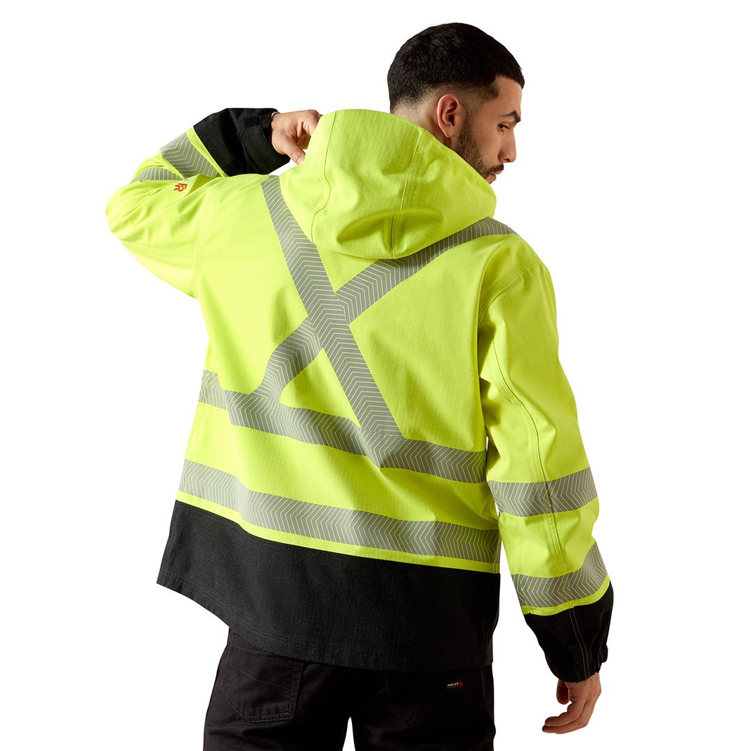 Product image for Men's FR Hi-Vis Hooded Waterproof Jacket