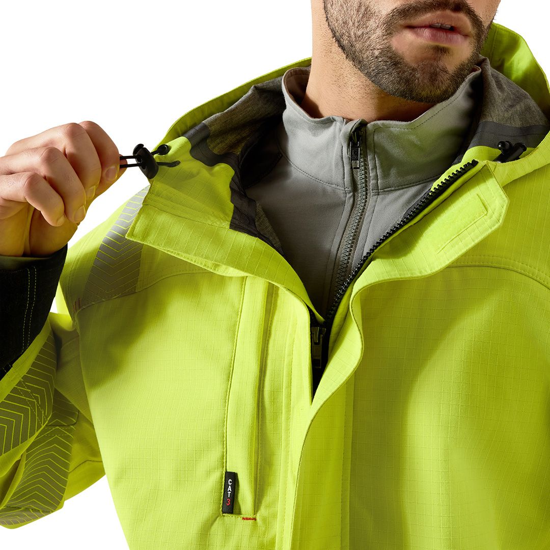 Product image for Men's FR Hi-Vis Hooded Waterproof Jacket