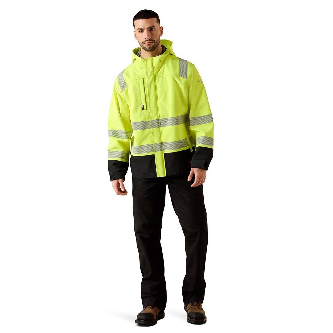 Product image for Men's FR Hi-Vis Hooded Waterproof Jacket