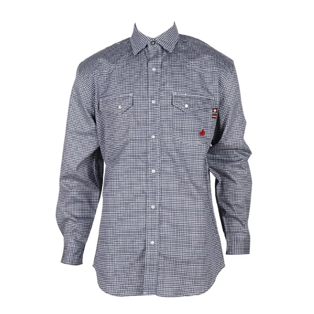 Product image for FR Men's Black Lining Plaid Long Sleeve Snaps Shirt
