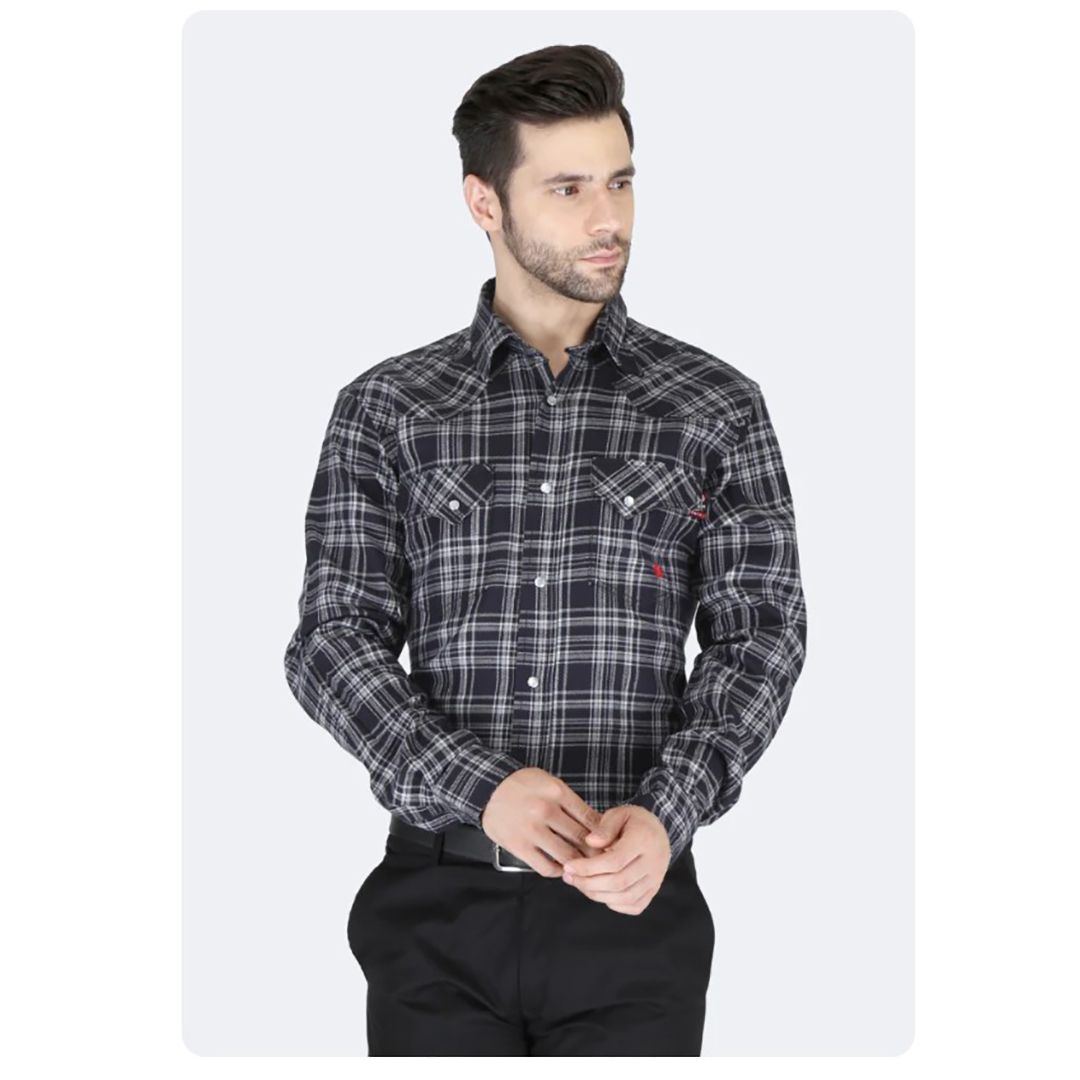 Product image for FR Men's Plaid Long Sleeve Snaps Shirt