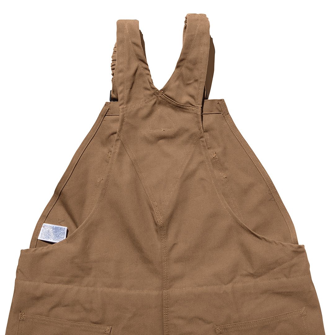 Product image for Men's Heavyweight FR Insulated Brown Duck Bib Overall with Knee Zip