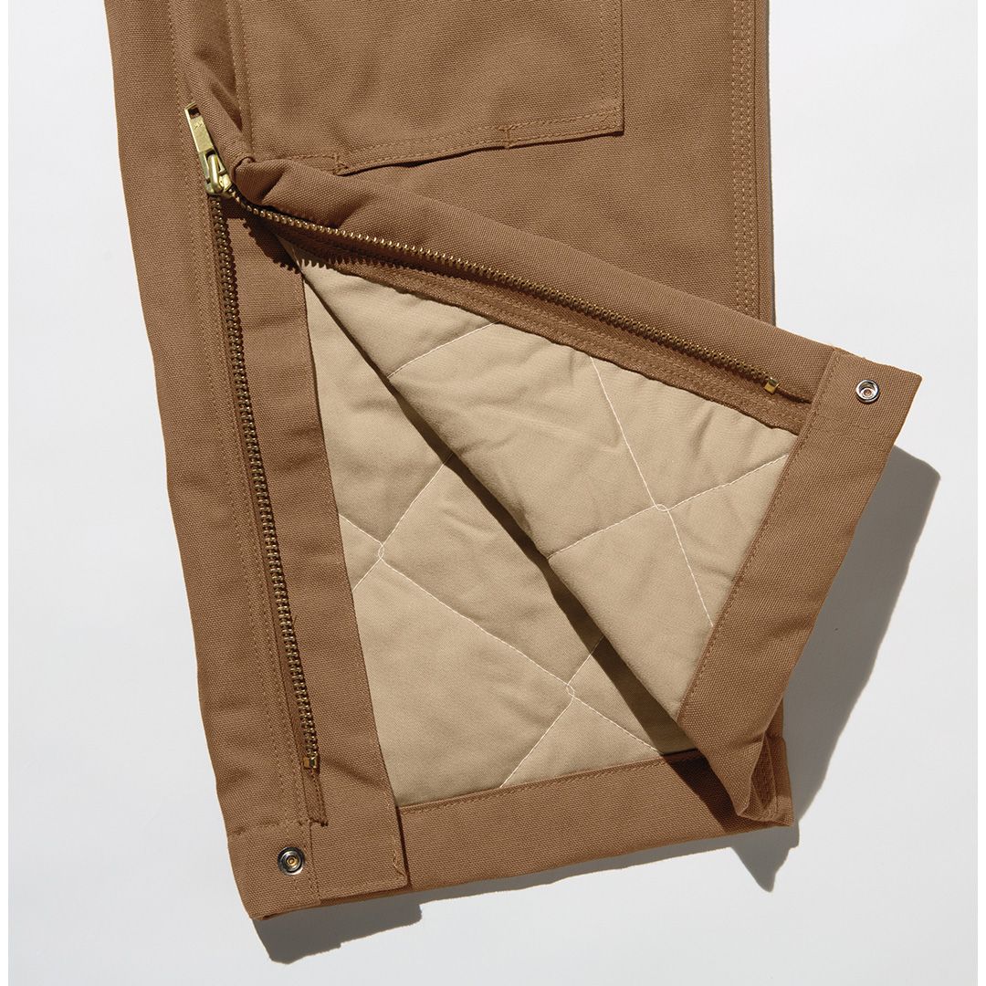 Product image for Men's Heavyweight FR Insulated Brown Duck Bib Overall with Knee Zip