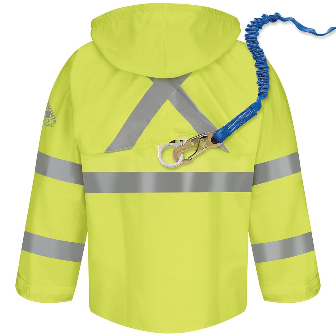 Product image for Men's FR Hi-Visibility Rain Jacket with Hood