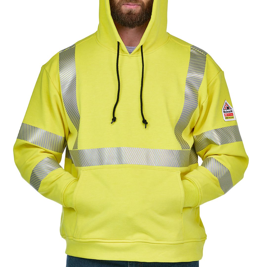 Product image for Men's Fleece FR Hi-Visibility Pullover Hooded Sweatshirt
