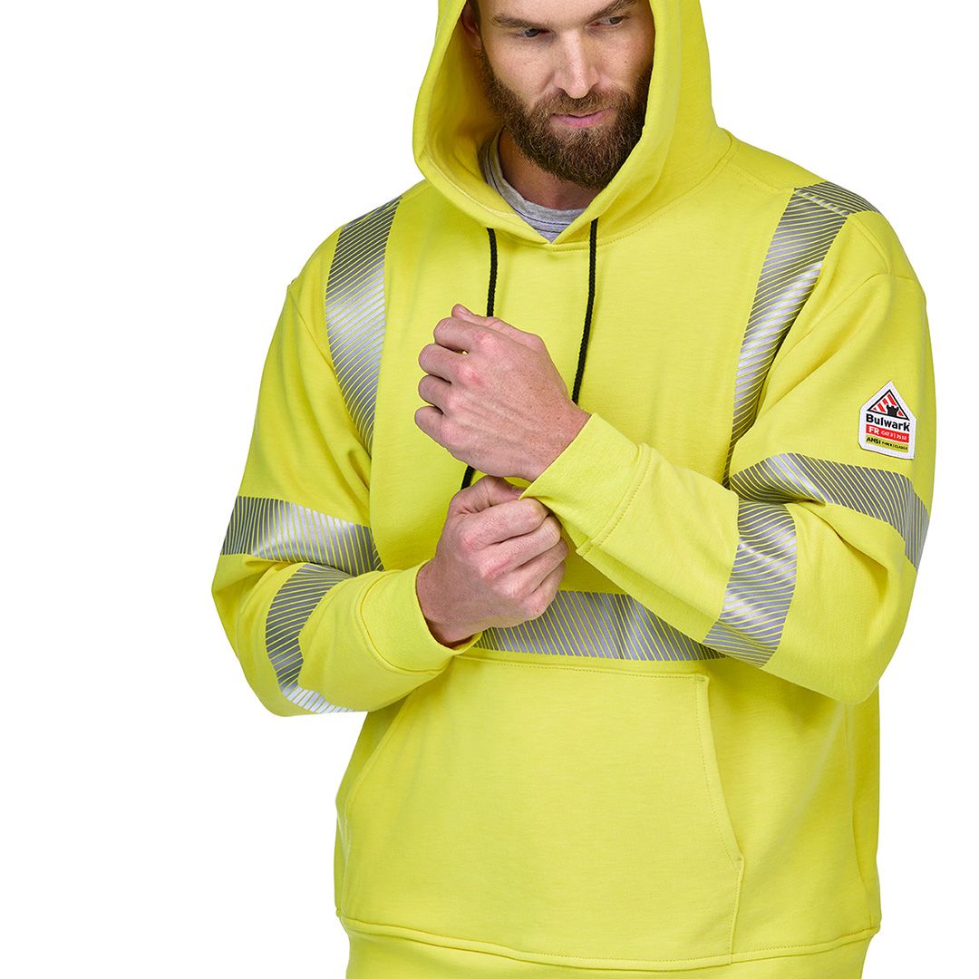 Product image for Men's Fleece FR Hi-Visibility Pullover Hooded Sweatshirt