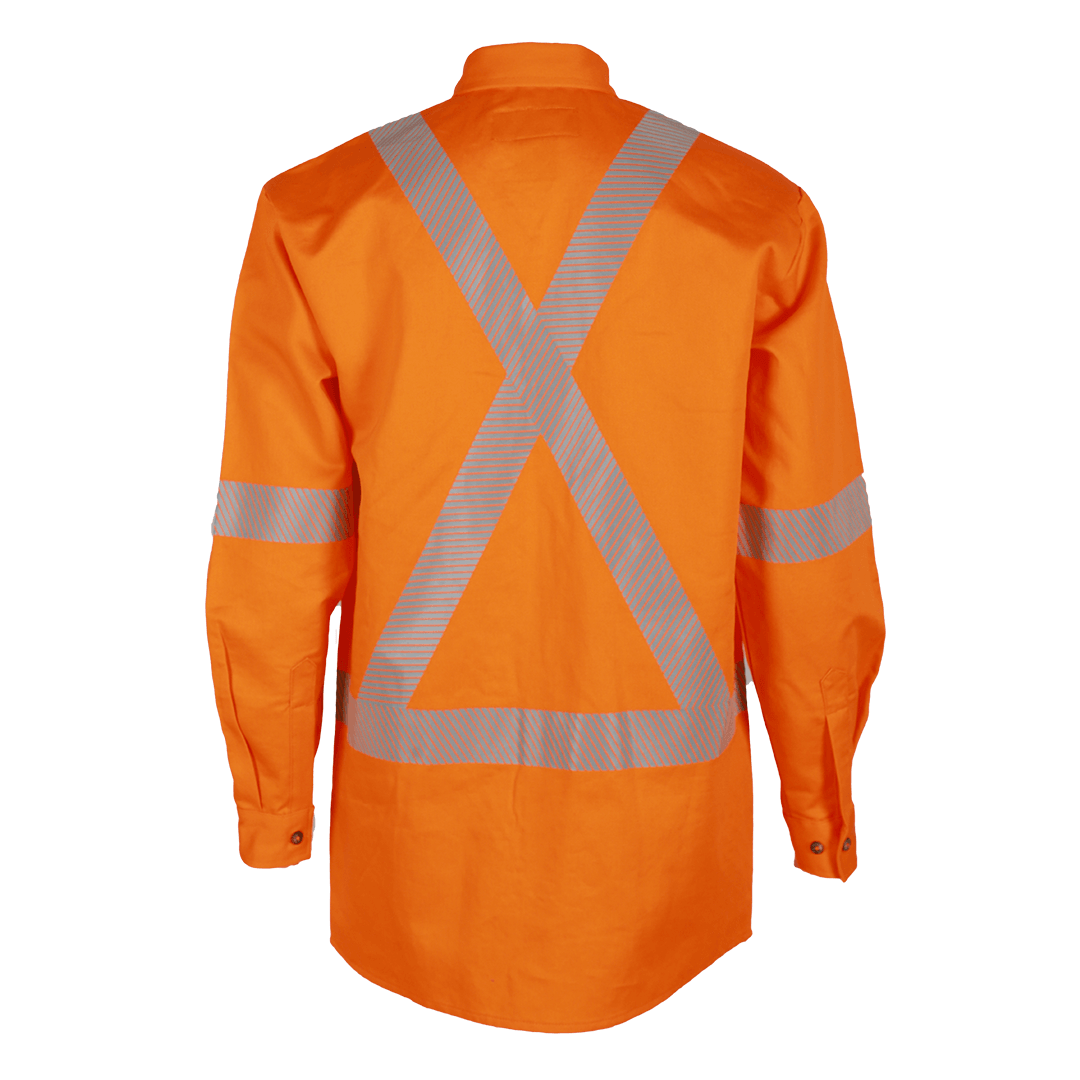 Product image for Men's FR Button Orange Shirt With Taping