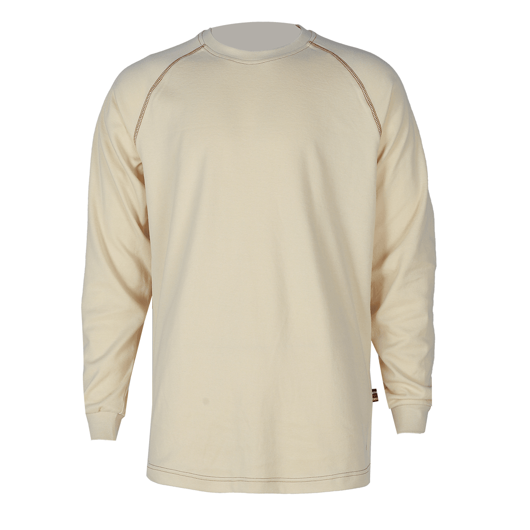 Product image for FR Men's Contrast Stitch Light Weight Crew Neck Long Sleeve T-Shirt