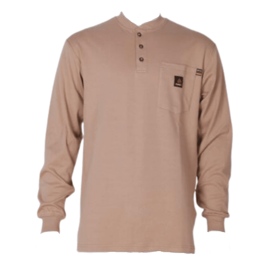 Product image for FR Men's Henley Neck Long Sleeve T-Shirt