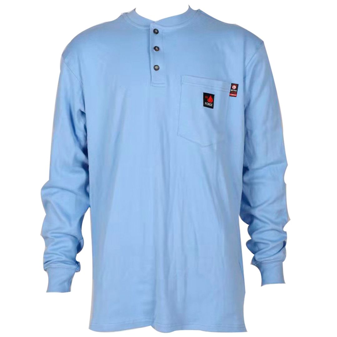 Product image for FR Men's Henley Neck Long Sleeve T-Shirt