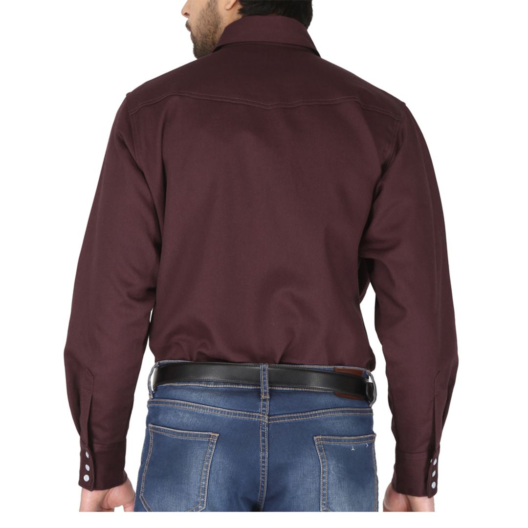 Product image for FR Men's Solid Snap Long Sleeve Shirt