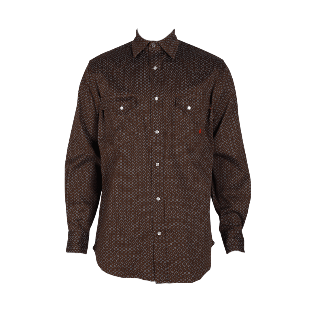 Product image for FR Men's Plaid Printed Long Sleeve Shirt With Snaps