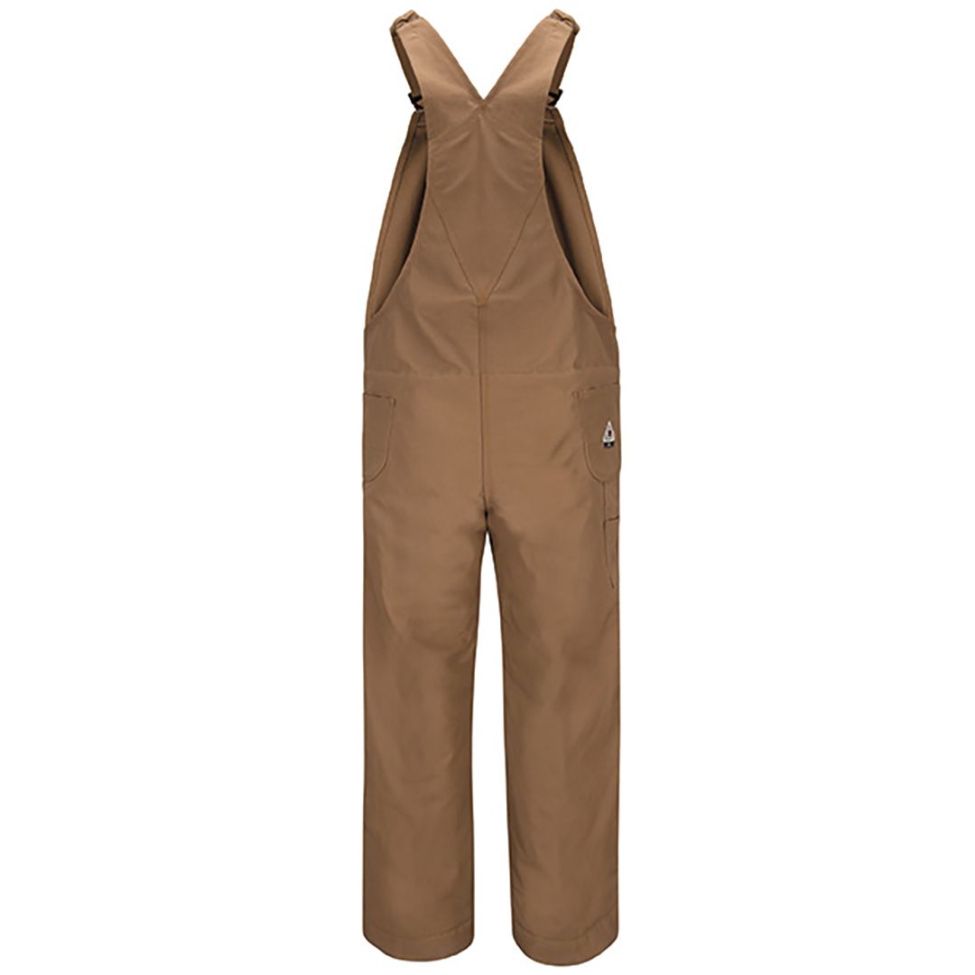 Product image for Men's Heavyweight FR Insulated Brown Duck Bib Overall with Knee Zip
