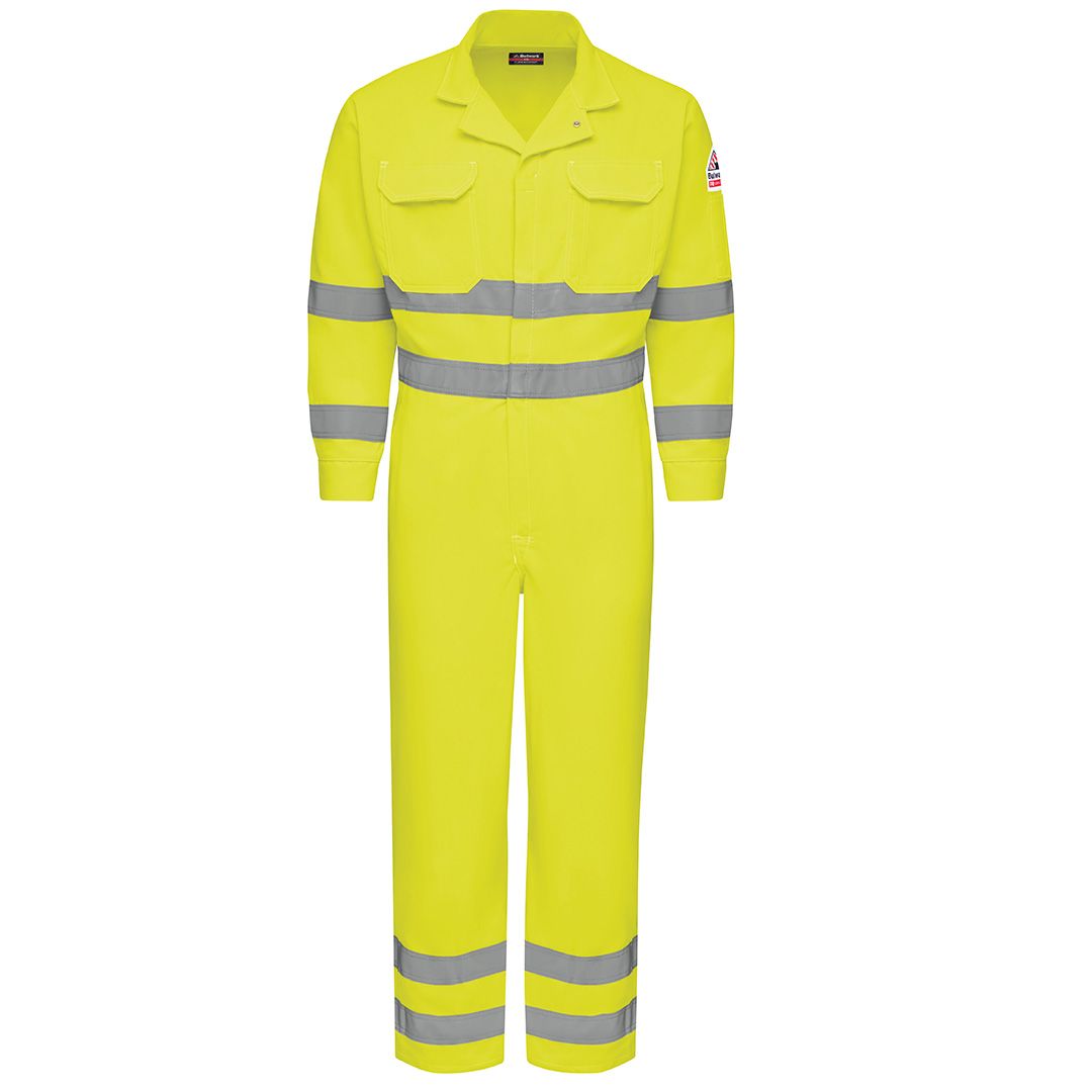 Product image for Men's Lightweight FR Hi-Visibility Deluxe Coverall with Reflective Trim