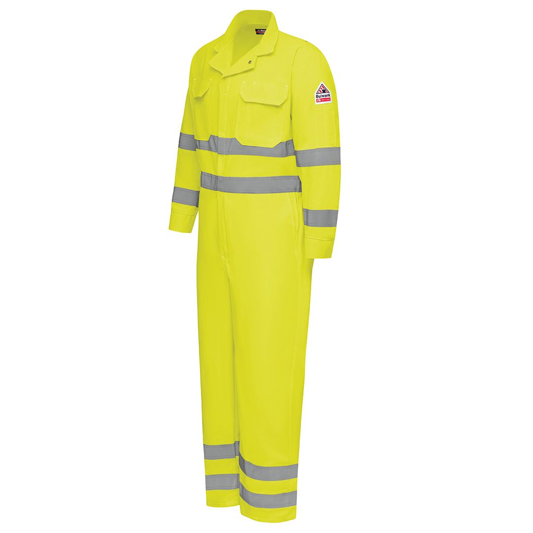 Product image for Men's Lightweight FR Hi-Visibility Deluxe Coverall with Reflective Trim