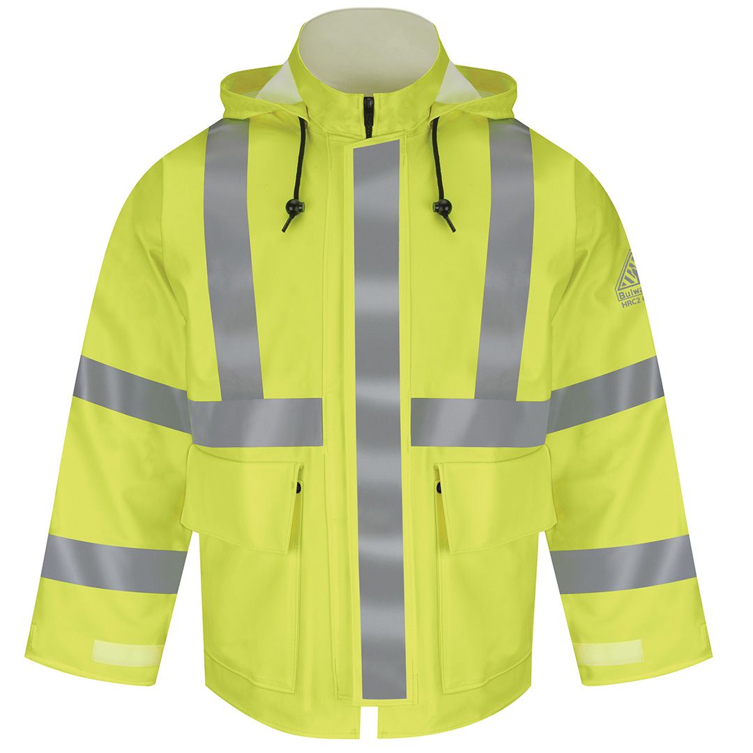 Product image for Men's FR Hi-Visibility Rain Jacket with Hood