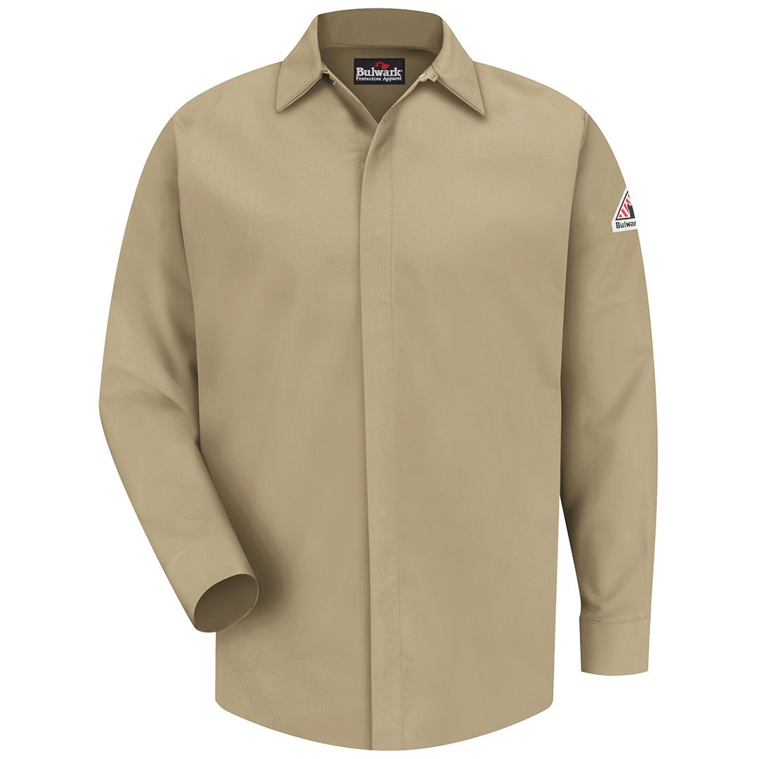 Product image for Men's Midweight FR Pocketless Concealed-Gripper Work Shirt