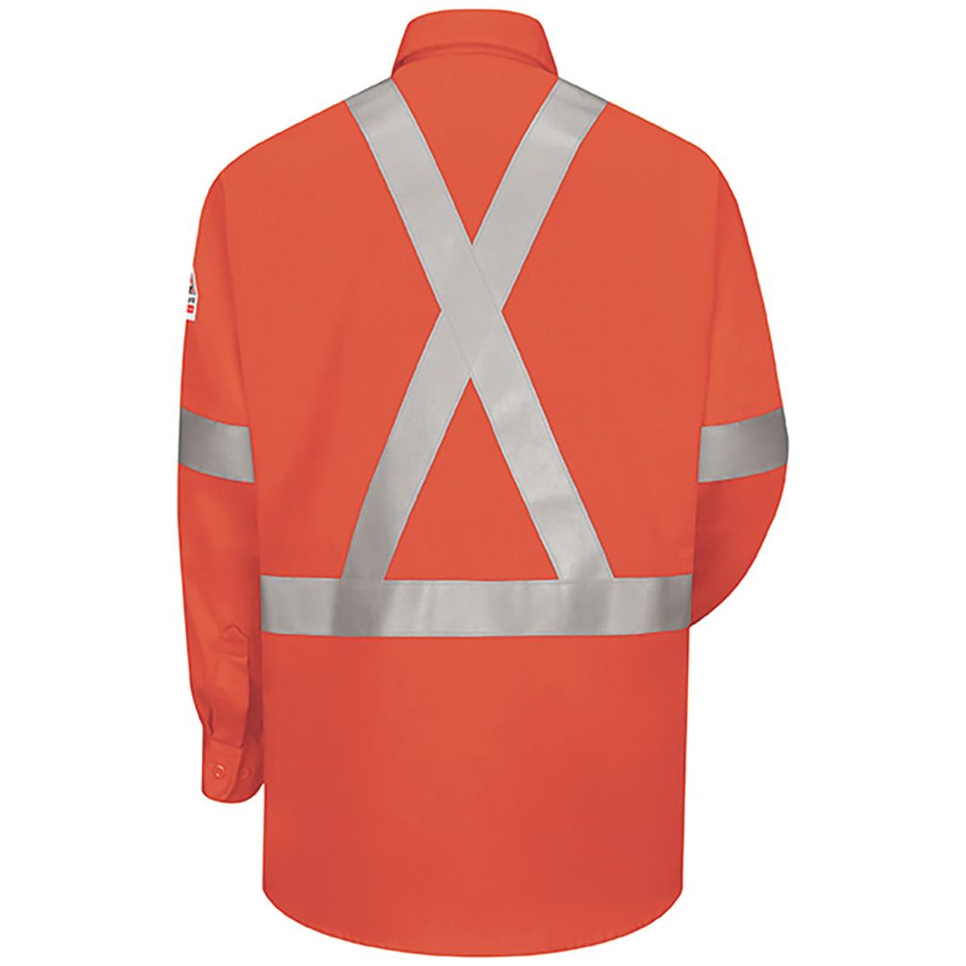 Product image for Men's Lightweight FR Enhanced Visibility Uniform Shirt with Reflective Trim