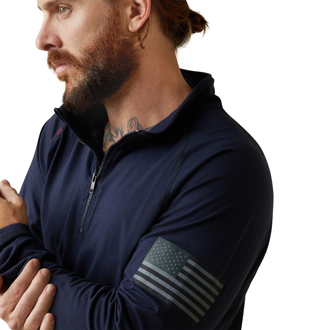Product image for Men's FR Combat Stretch Patriot 1/4 Zip Work Shirt