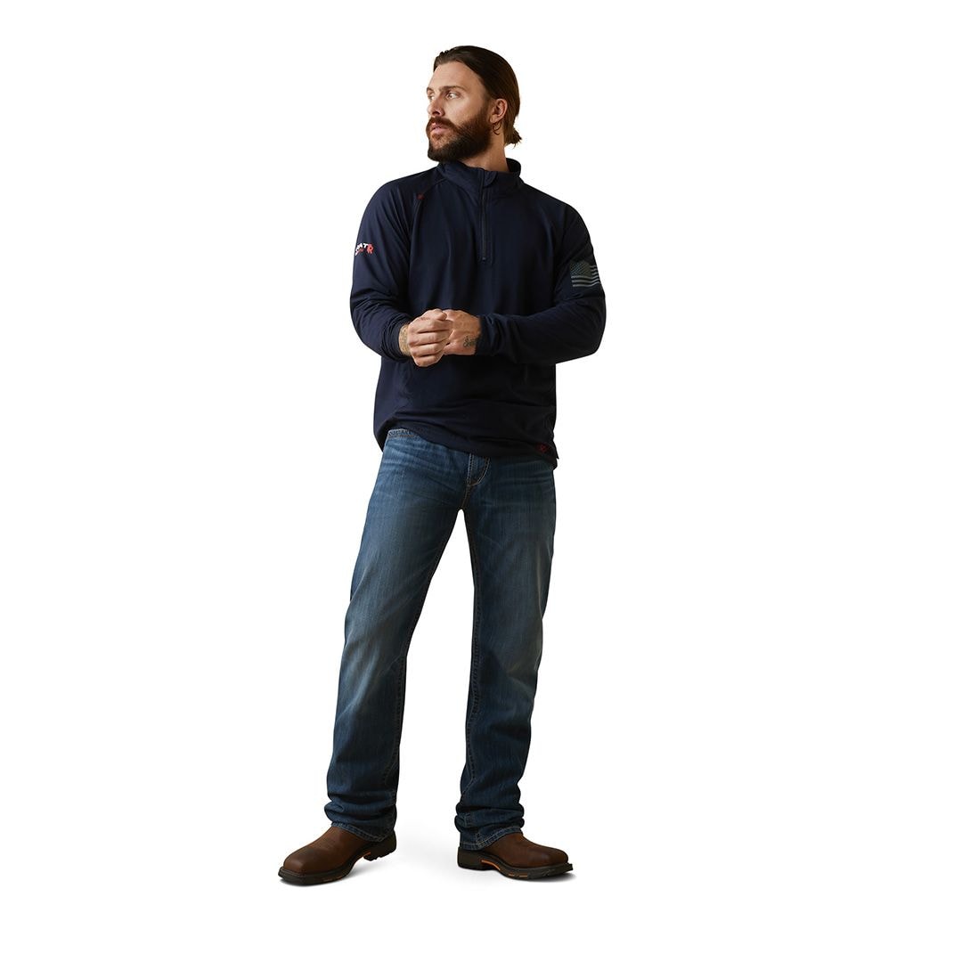 Product image for Men's FR Combat Stretch Patriot 1/4 Zip Work Shirt