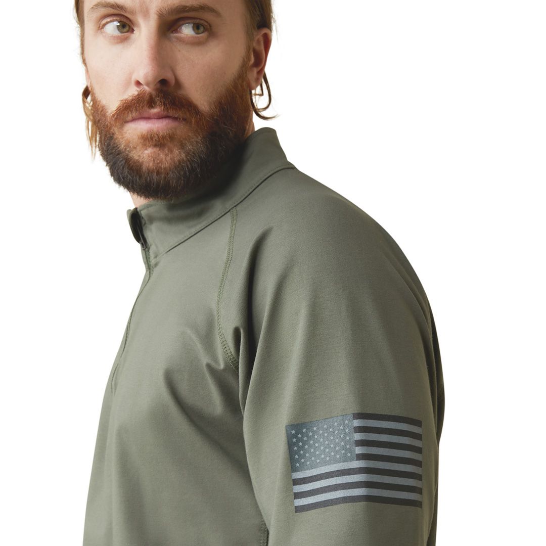Product image for Men's FR Combat Stretch Patriot 1/4 Zip Work Shirt