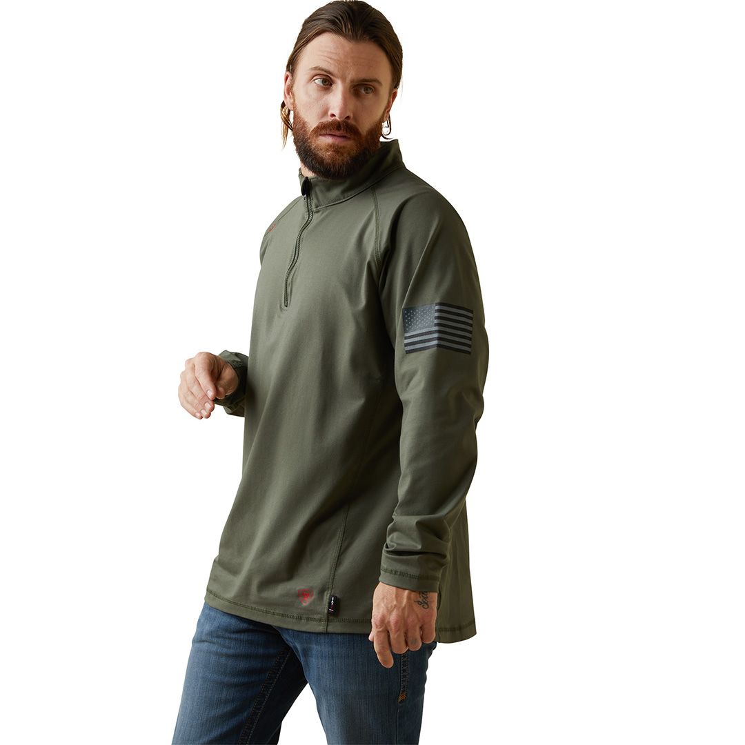 Product image for Men's FR Combat Stretch Patriot 1/4 Zip Work Shirt