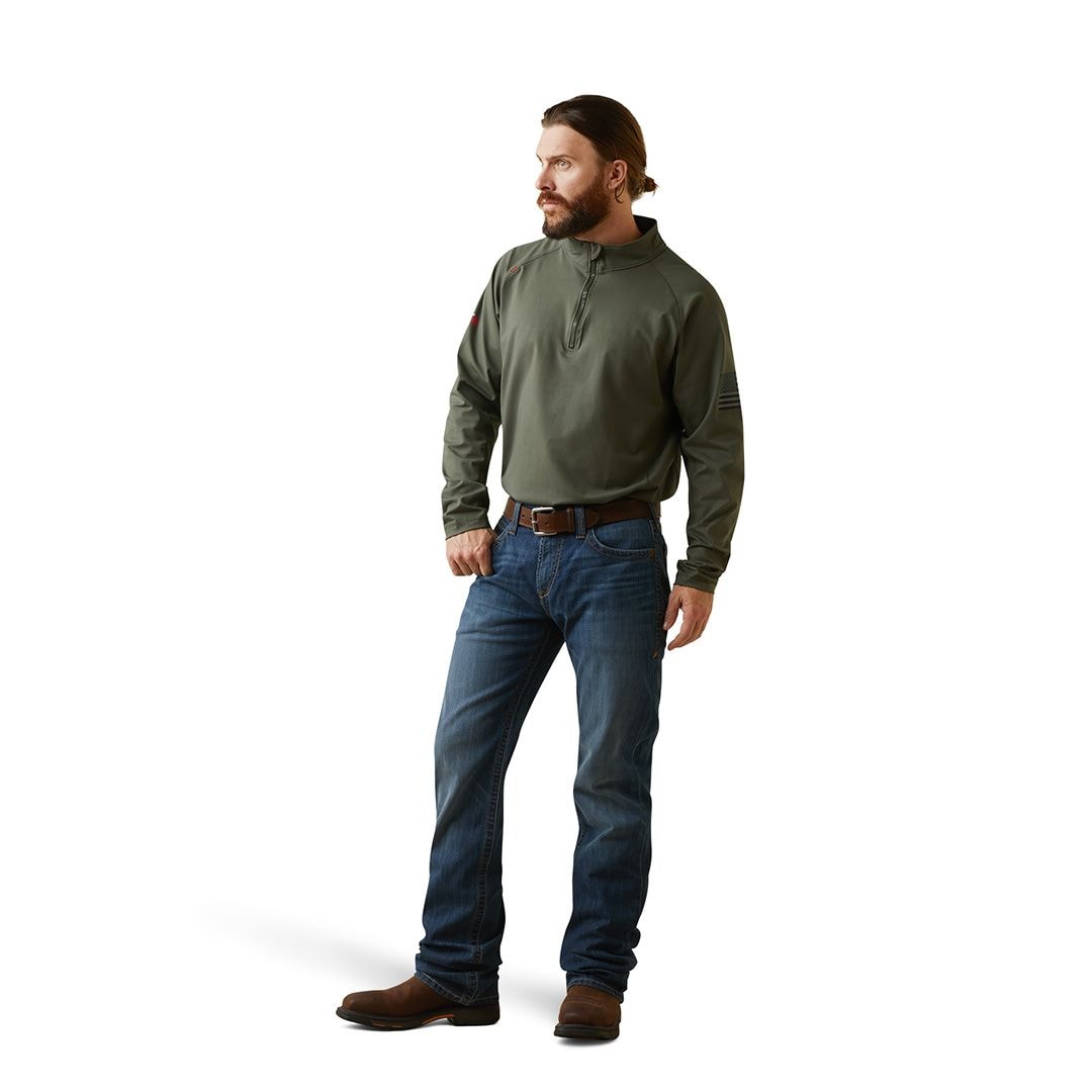 Product image for Men's FR Combat Stretch Patriot 1/4 Zip Work Shirt
