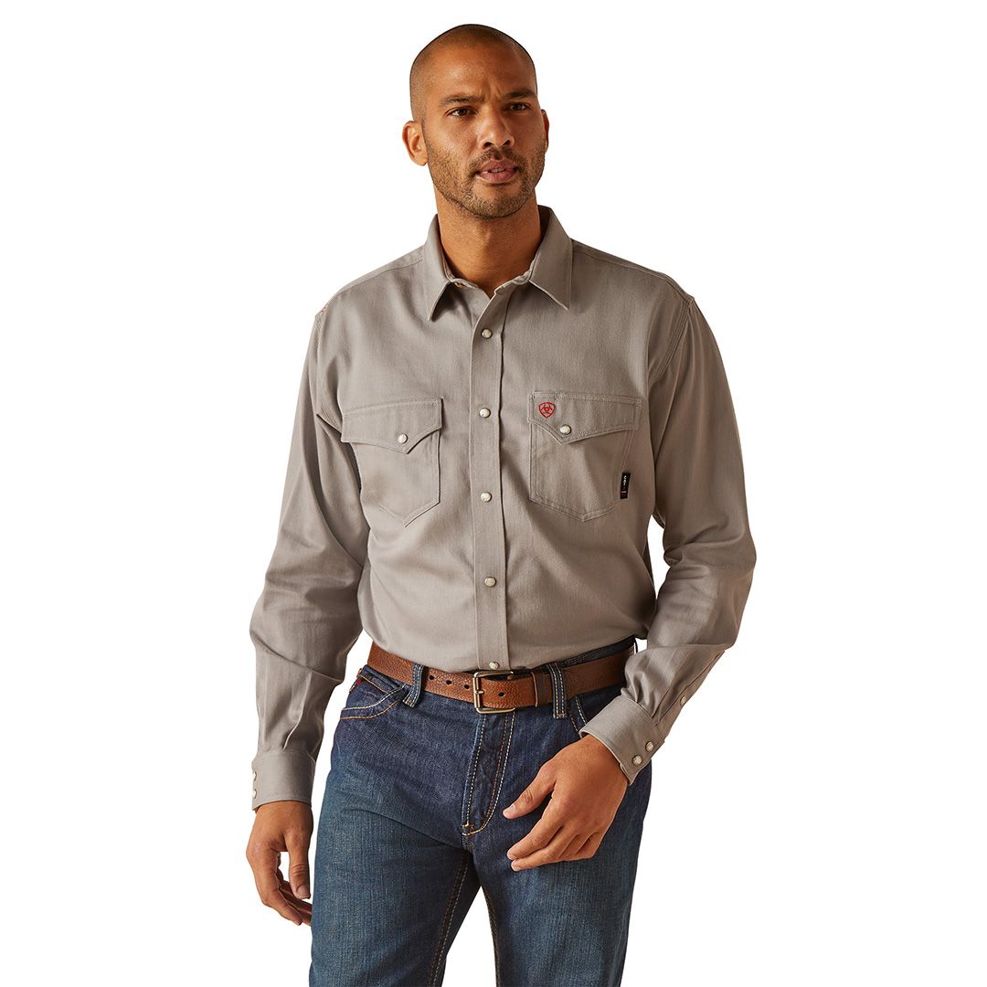 Product image for Men's FR Solid Classic Fit Snap Work Shirt